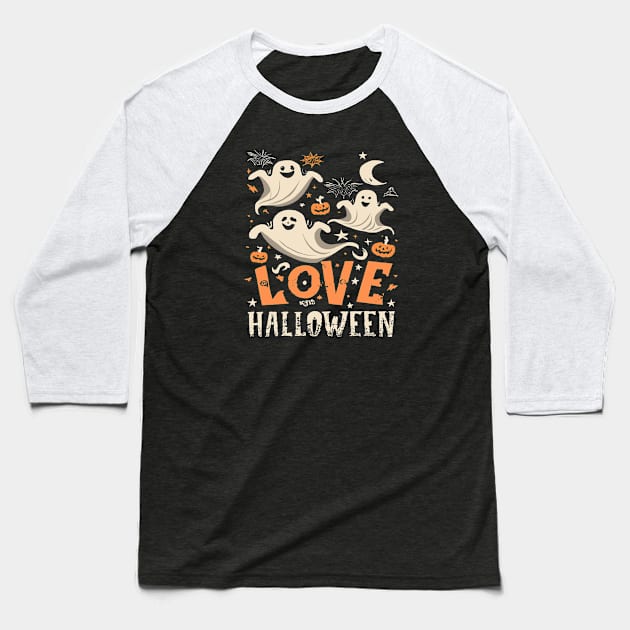 Love Halloween Baseball T-Shirt by KyasSan